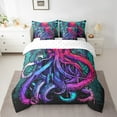 thumbnail image 2 of Erosebridal Octopus Bedding Set Queen 7 Piece,Ocean Animal Comforter Set With Sheets For Teen Men Gothic Hippie Wildlife Bed In A Bag With Pillow Cases And Covers,Reversible, 2 of 5