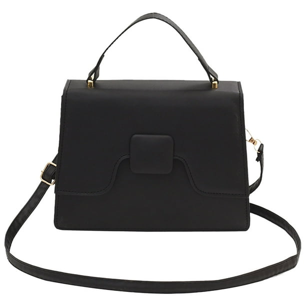 Bolso de mano elegante y sencillo, estilo retro, bandolera de un solo hombro, de piel sintética, con solapa, pequeño bolso cuadrado