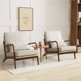 thumbnail image 2 of Costway 2 PCS Modern Accent Chair Upholstered Leisure Armchair with Rubber Wood Armrests, 2 of 9