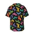 thumbnail image 4 of Goofa Colorful Geometric Dog Printed Men's Casual Short-sleeved Shirt,Lightweight Breathable Button-down,Summer Casual men's top,Versatile Fashion shirt-, 4 of 7