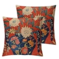 thumbnail image 2 of Acheng  Farmhouse Throw Pillow Cover with Zipper Orange Red Chinoiserie Floral Blue and White Porcelain Vase Pillow Cases Cushion Cover for Office Living Room Bedroom Car Chair Home White, 2 of 6