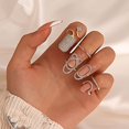 thumbnail image 2 of Anillo de uñas abierto con diamantes geométricos, diseño elegante para mujer, anillo de manicura n.° 09 n.° 26, 2 of 5
