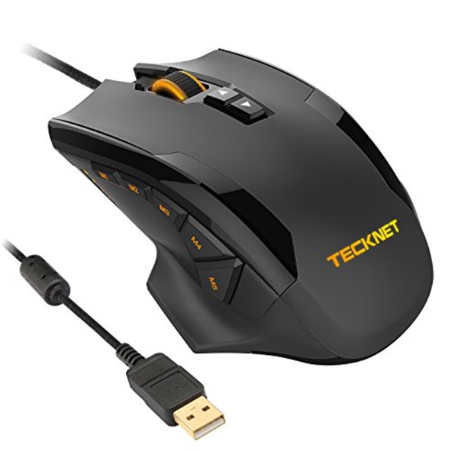 m009 gaming mouse with 16400 dpi, wired rgb led backlit