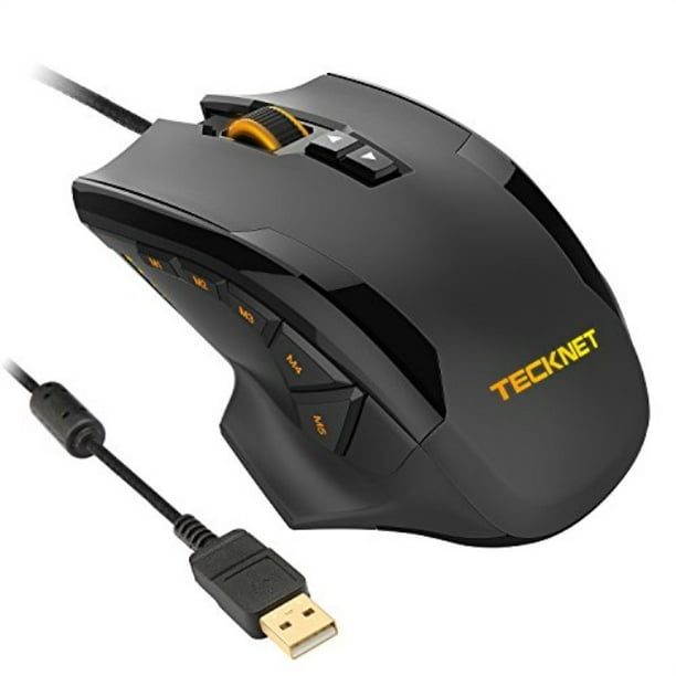 m009 gaming mouse with 16400 dpi, wired rgb led backlit