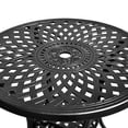 thumbnail image 6 of Dextrus 30in Patio Retro Round Cast Aluminum Dining Table with Umbrella Hole, Outdoor Bistro Table Side Table - Black, 6 of 7