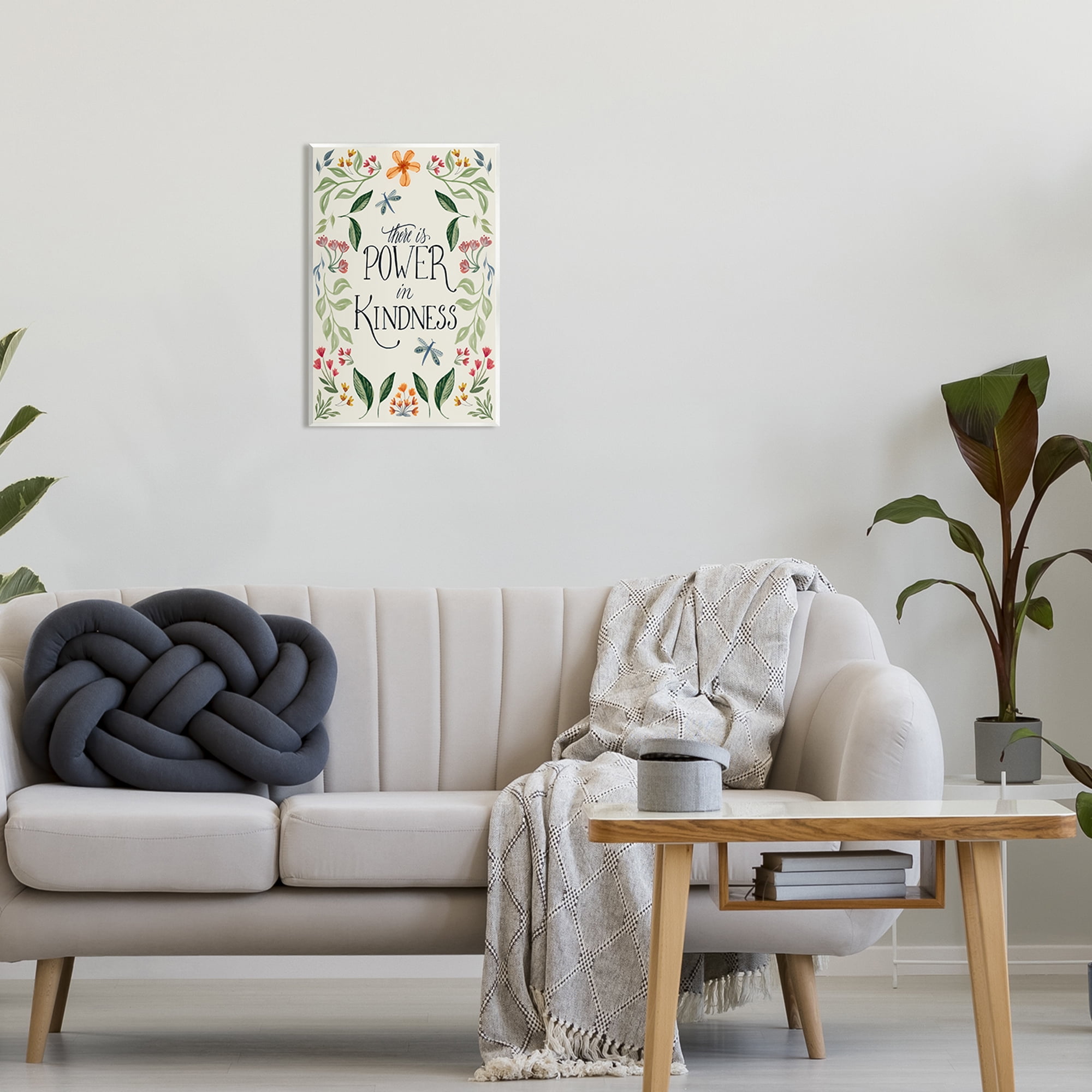 Stupell Industries Floral Power in Kindness Botanical & Floral Painting Unframed Art Print Wall Art, 13 x 19
