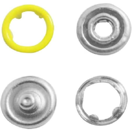 

Trimming Shop Brass Snap Poppers Fasteners Prong Ring Press Studs for Babygrows Bibs Kids Wear Custom Clothing or DIY Craft Projects 9.5mm Yellow 100pcs