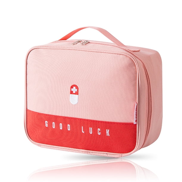 Bolsa de almacenamiento de primeros auxilios Prueba impermeable Clasificación de gran capacidad Paquete Organizador suministros hogar para viajes al aire libre Camping Pink Yuarrent HA010961-01