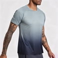 thumbnail image 6 of Running Shirts For Men Gradient Short Sleeve Crew Neck Athletic Workout Tops Quick Dry Summer Gym Shirt For Outdoor Training Fitness Travel And Daily Wear, 6 of 7