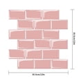 thumbnail image 2 of Adhesivo para azulejos de pared, papel tapiz de plástico de ladrillo 3D, autoadhesivo, calcomanía de decoración de pared para el hogar, YJC0093, rosa Vogacara HA002477-06, 2 of 6