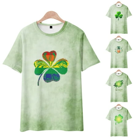 

LANLIN St. Patrick s Day Mens Crewneck Short Sleeve T-Shirts Workout Tops Regular & Big Man Sizes