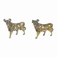 thumbnail image 3 of 2pcs Brass Cow Adornment Brass Craft Decor Cow Desktop Adornment Banmo, 3 of 4