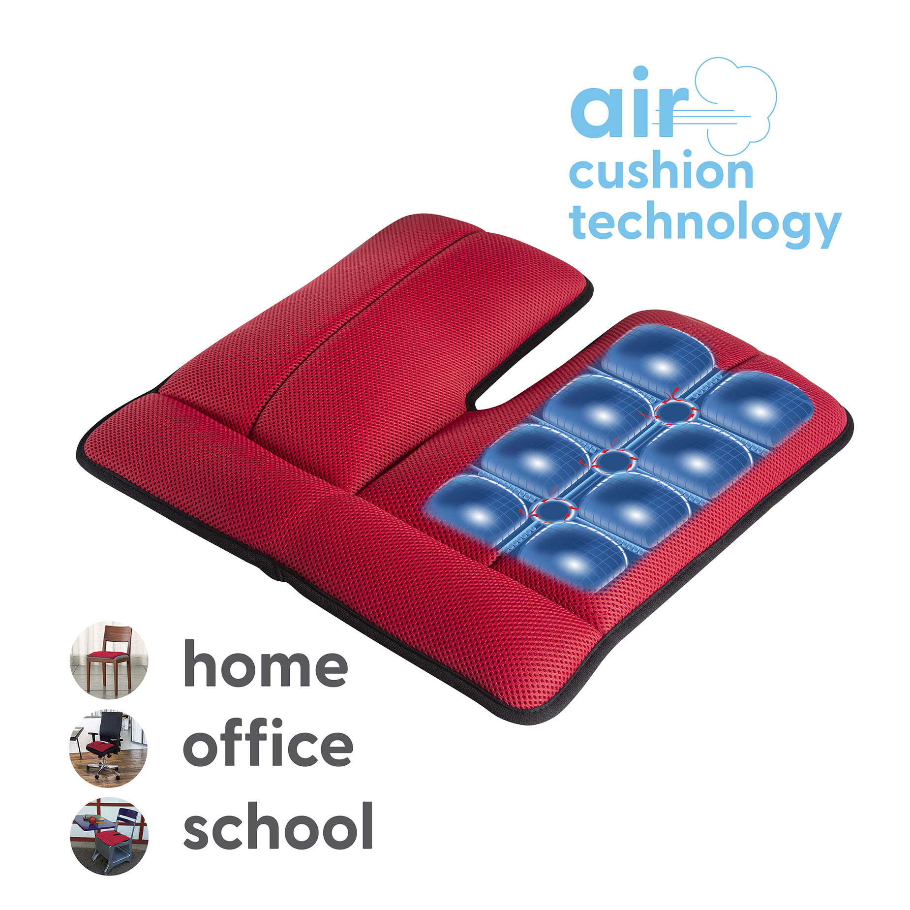 Dr. air Seat Cushion, NonSlip Orthopedic Support Cushion, Back