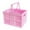 Pink, variant on LHNFT Folding Storage Basket with Handle Stackable Organizer for Case for Makeup Storage x Desk Organizer for Case Shopping, Unfold 18.6*13.5*12.5cm