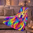 thumbnail image 6 of Psychedelic Golden Retriever Pop Art, Playful Pet Portrait Pattern, Warm Flannel Blanket for Living Room and Bedroom, Dog Lovers Just Because Gift, Pet Lover Home Decor, 6 of 9