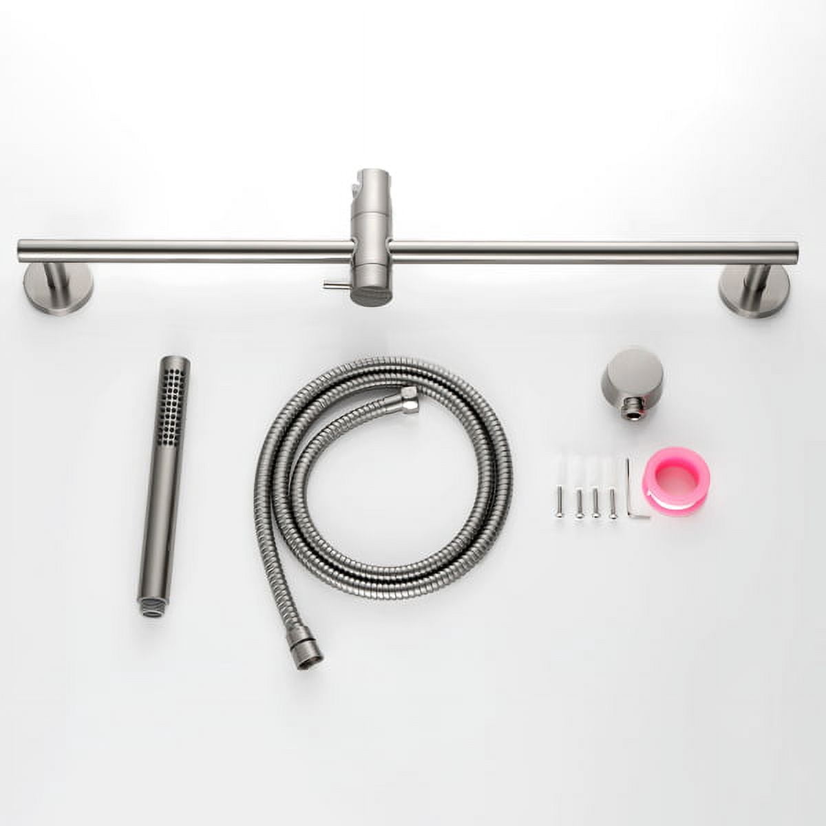 26" Matte Black Handheld Shower Kit - Adjustable Slide Bar with 60" Hose, Solid Brass Construction for Bathroom Upgrades