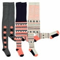 thumbnail image 2 of TeeHee Kids Girls Fashion Cotton Tights 3 Pair Pack (6-8 Years, Argyle), 2 of 5