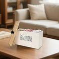 thumbnail image 2 of Leatfisat White Feminine Storage Box With Wooden Lid, Organizer For Hygiene Products, Chic Bedroom & Bathroom Decor, 2 of 5