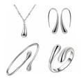 thumbnail image 1 of LYMAYTER Alloy Jewelry Set 4Pcs/Set Women's Jewelry Set - Teardrop, AdjUS-CYYLtable, 1 of 7