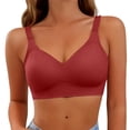thumbnail image 5 of Gkeoshab Bras for Women Women's High Support Wireless Bra Comfort Bralette Breathable Red 4XL, 5 of 5