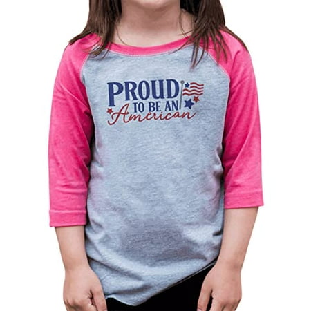 

7 ate 9 Apparel Girls Patriotic 4th of July Shirt - Proud to Be an American Pink Shirt 18 Months