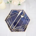 thumbnail image 3 of BalsaCircle 25 Navy Blue 9" Hexagon Disposable Salad Paper Plates Gold Trim Wedding Party, 3 of 7