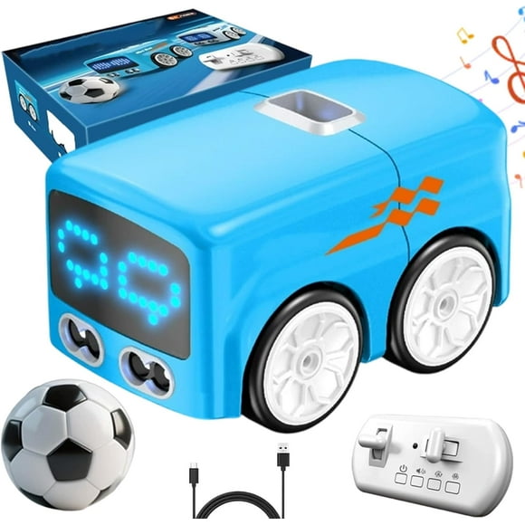 Magic Mini Rc Bus, 2026 New Intelligent Remote Control Gesture Sensing Car Vehicle for Adults, Automatic Avoidance Patrol Line Driving, Dynamic Expression Light Projection (Blue)