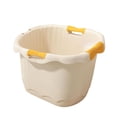 thumbnail image 4 of Cubo de ducha con asiento de apoyo, antideslizante, portátil, cómodo, cubo de baño para bebés, bañera para niños recién nacidos Amarillo S, 4 of 9