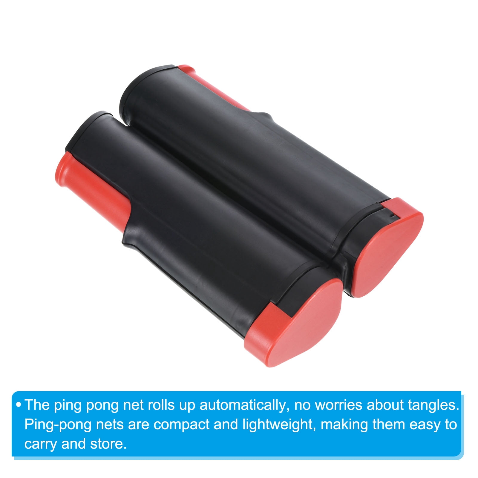 Uxcell Up to 2" Retractable Ping Pong Net Portable Table Tennis Net and Post Replacement for Any Table, Black Red