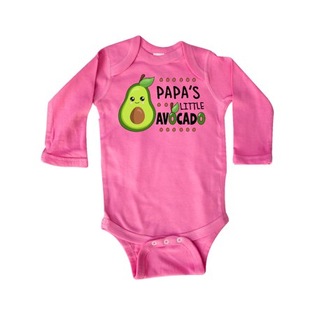 

Inktastic Papa s Little Avocado with Cute Baby Avocado Gift Baby Boy or Baby Girl Long Sleeve Bodysuit