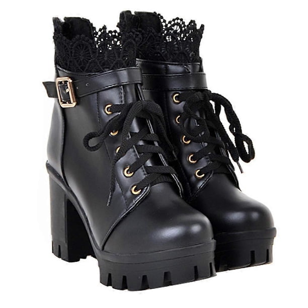 Chic Black High Heeled Booties For Women Perfect For Casual Occasions Size 9.4Inch 1 Pair