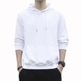 thumbnail image 2 of Men Casual Plain Pullover Hoodies Hooded Sweatshirts Long Sleeve Jumper Tops, 2 of 8
