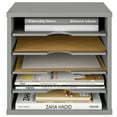 thumbnail image 6 of Ballucci 5-Tier Paper Organizer, File Holder, Mail Sorter, Wood Stackable Letter Tray, Gray, 6 of 8