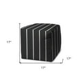 thumbnail image 3 of HomeRoots 474475 17 x 17 x 17 in. Gray Polyester Cube Striped Indoor & Outdoor Pouf Ottoman, 3 of 6
