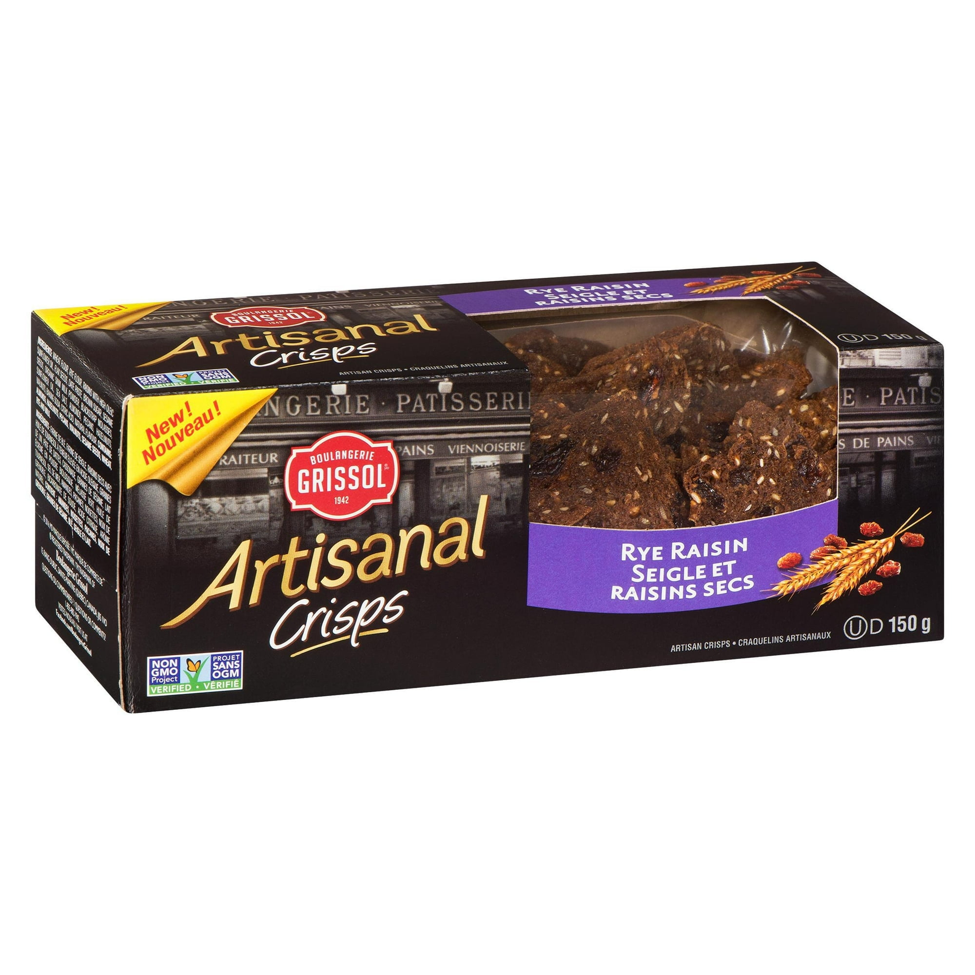 Boulangerie Grissol Artisanal Crisps Rye Raisin, Dare