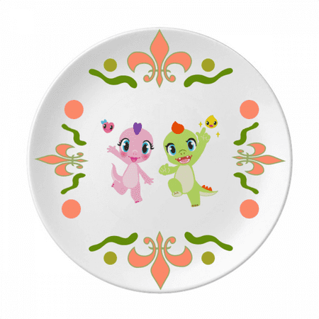 

Dinosaur Kingdom Love You Flower Ceramics Plate Tableware Dinner Dish