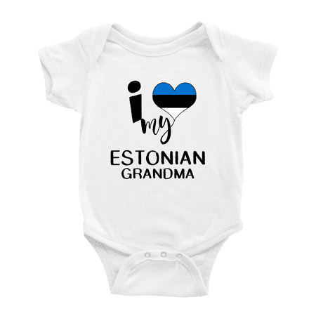 

I Heart My Estonian Grandma Estonia Love Flag Baby One-Pieces Baby Bodysuit (White 6-12 Months)