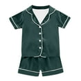 thumbnail image 2 of Kids Satin Pajamas Kids Girls Boys Solid Girls Summer Pajamas Shorts Set Toddler Girl Sleepwear Pajamas Girls 4T, 2 of 5