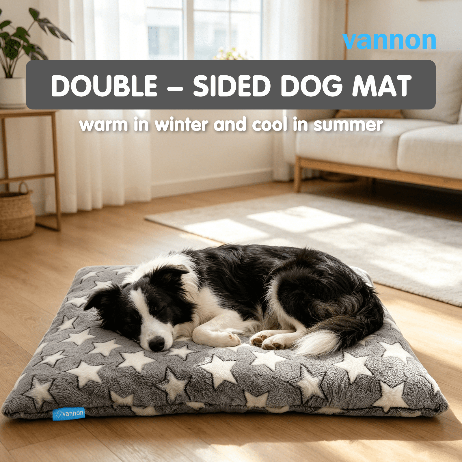 Vannon Dog Cushion for Small & Medium Dogs, Soft & Comfortable Pet Sleeping Pad, Washable Puppy Mat, Stylish Printed Non-Slip Dog Bed for Indoor & Outdoor Use