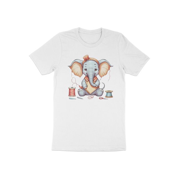 Funny Tailor Sewing Sewer Elephant Animal Graphic Gift Women T-Shirt Cool Tailor Sewer Lover Birthday Holiday Presents Men Women Kids Tshirt