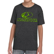 Mossy Oak Youth Black Front Logo Hunting kid's T-Shirt (Small)
