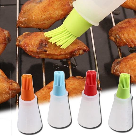 Cheers.US 2 Pcs BBQ/Pastry Basting Brushes,Silicone Cooking Grill Barbecue Baking Pastry Oil/Honey/Sauce Bottle Brush,Silicone Oil Bottle Brush Barbecue Baking Cake Brush Tool