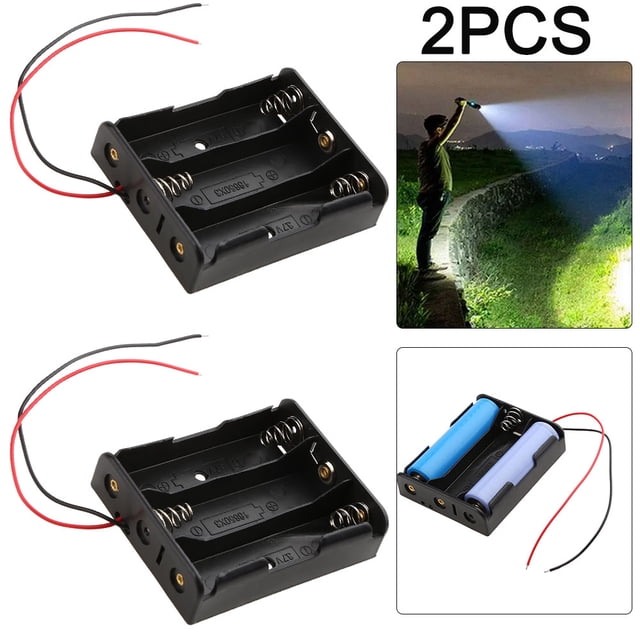 2 (se Venden Individualmente) 18650 Batería Tres Ranuras Plástico Caja Almacenamiento Batería Forma Batería DIY Clip Caja Pin Alambre