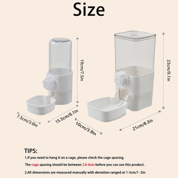 Automatic Pet Feeder Waterer Dog Cat Hanging Cage Bowl,Suitable for Small Puppy Cat Rabbit Food Container Dispenser Bowl