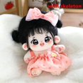thumbnail image 3 of Muñeca de algodón de felpa Kawaii, figura de súper estrella rellena, Anime, ojos grandes gordos, pelo negro, niña, puede cambiar la ropa, regalo, 3 of 5