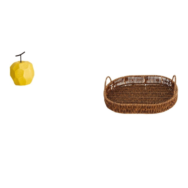 Escultura De Fruta De Porcelana, Adorno Coleccionable, Estatua De Mesa, Decoración Geométrica Para Festivales, Oficina, Cesta De Mimbre Tejida, Cuenco Ovalado, Organizador De Cocina, Bandejas