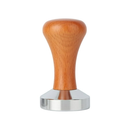 

Ksruee Coffee Tamper - Solid Wooden Coffee Powder Hammer | Calibrated Coffee Tamper with Flat Stainless Steel Base | 51/53/58mm Calibrated Coffee Tamper