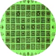 thumbnail image 1 of Ahgly Company Indoor Round Abstract Green Modern Area Rugs, 4' Round, 1 of 4