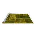 thumbnail image 2 of Ahgly Company Machine Washable Indoor Rectangle Patchwork Yellow Transitional Area Rugs, 7' x 10', 2 of 4
