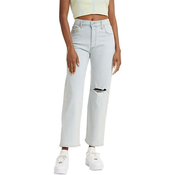 Levis Womens Ribcage Straight Ankle Jeans Standard Water